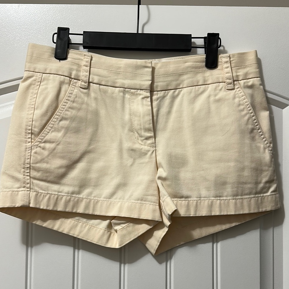 J. Crew High Waist Cream Shorts
